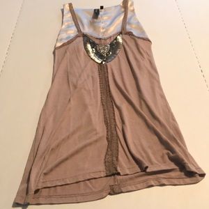 Buckle tank top with beading